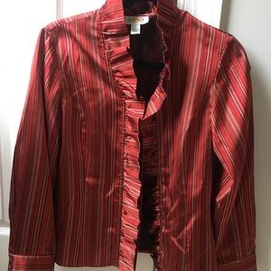 Talbots red silk blouse